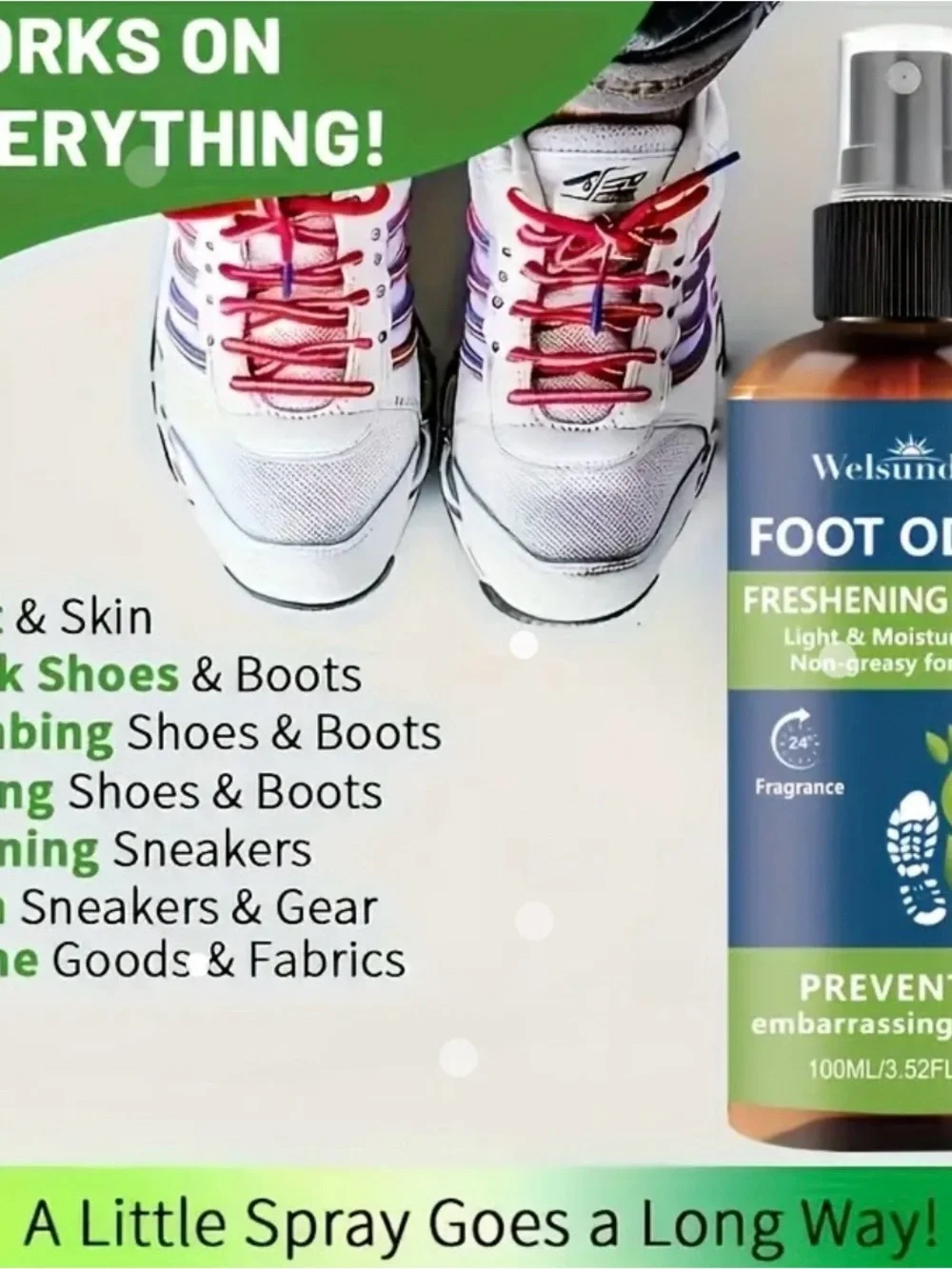 Foot Odor Freshening Spray - Green